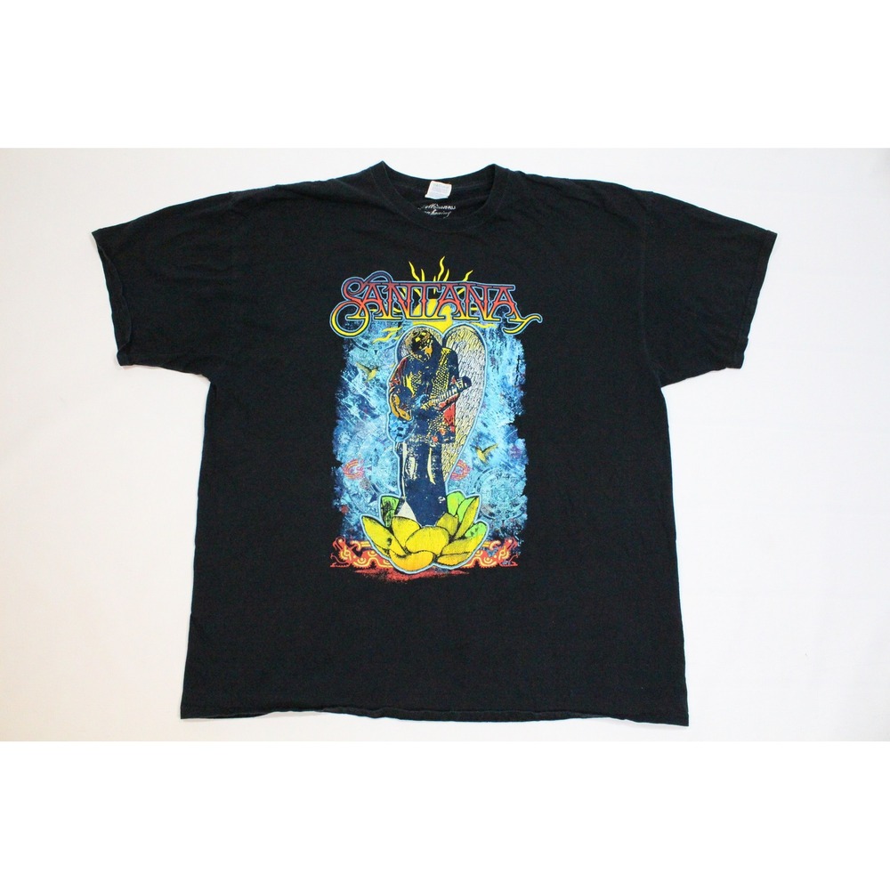 Santana Luminosity Tour 2016 Black Graphic T-Shirt Mens 2XL Concert Tee